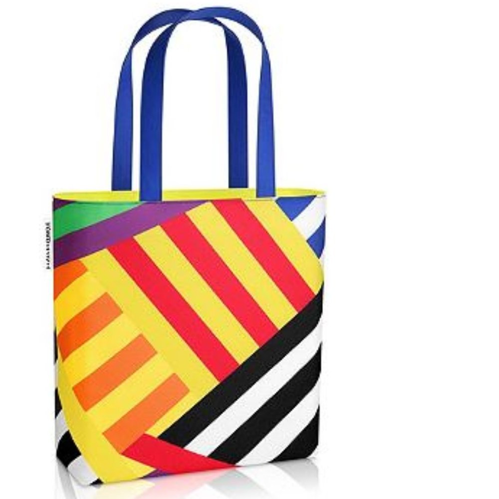 Clinique x Donald Pliner Vibrant Geometric Striped Tote Bag - NWT
